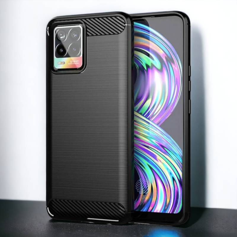 Silikonski ovitek "carbon" za Realme 8 Pro 4G - Črna – Techsuit – Črna / TPU silikon