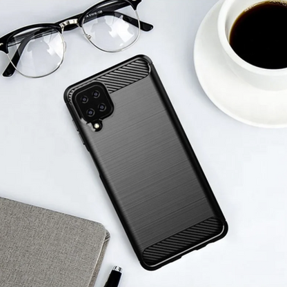 Silikonski ovitek "carbon" za Samsung Galaxy A12 - Črna – Techsuit – Črna / TPU silikon