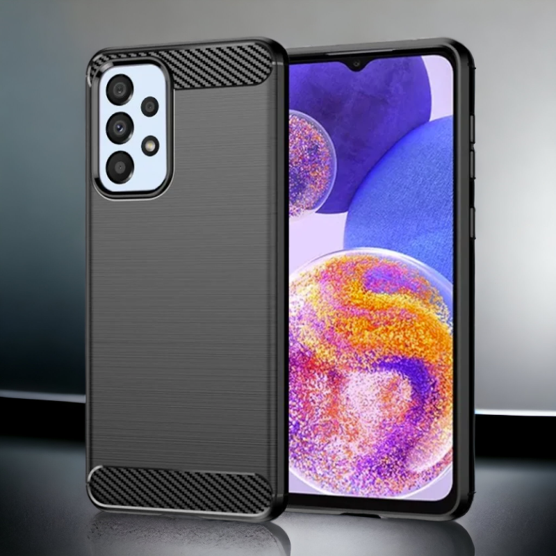 Silikonski ovitek "carbon" za Samsung Galaxy A23 4G/5G - Črna – Techsuit – Črna / TPU silikon