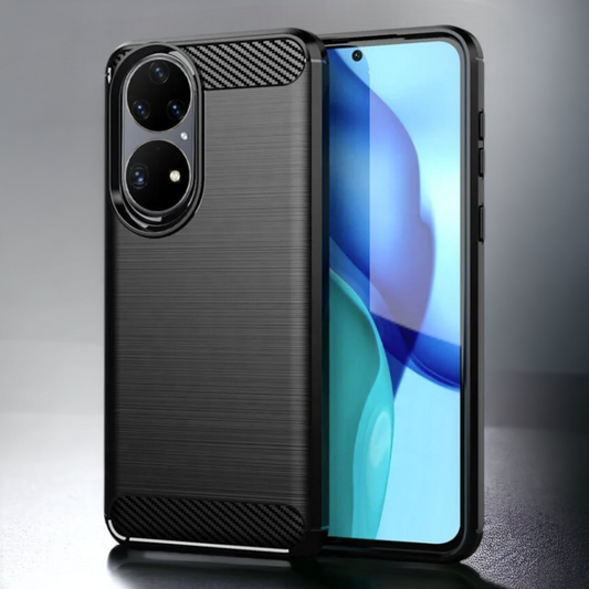 Silikonski ovitek "carbon" za Huawei P50 Pro - Črna – Techsuit – Črna / TPU silikon