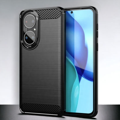 Silikonski ovitek "carbon" za Huawei P50 - Črna – Techsuit – Črna / TPU silikon