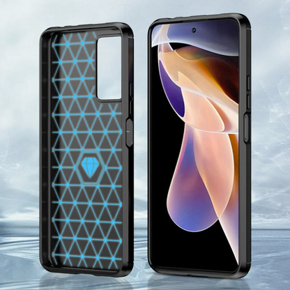 Silikonski ovitek "carbon" za Xiaomi Redmi Note 10s - Črna – Techsuit