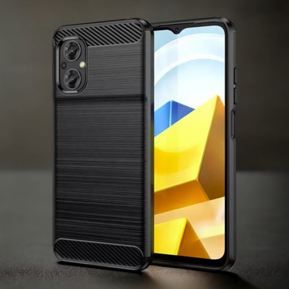 Silikonski ovitek "carbon" za Xiaomi Poco M5 - Črna – Techsuit – Črna / TPU silikon