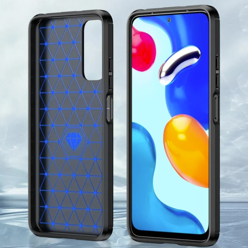 Silikonski ovitek "carbon" za Xiaomi Redmi Note 10 5G - Črna – Techsuit