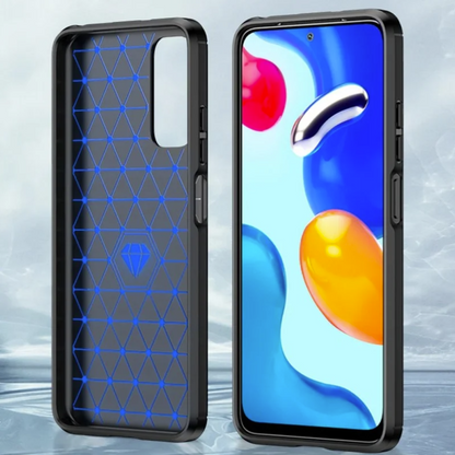 Silikonski ovitek "carbon" za Xiaomi Redmi Note 10 5G - Črna – Techsuit