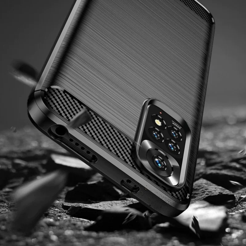 Silikonski ovitek "carbon" za Xiaomi Redmi Note 11 - Črna – Techsuit