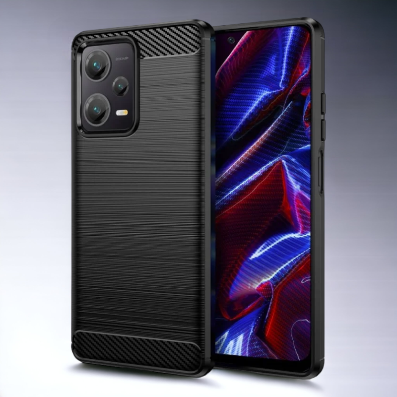 Silikonski ovitek "carbon" za Xiaomi Poco X5 - Črna – Techsuit – Črna / TPU silikon