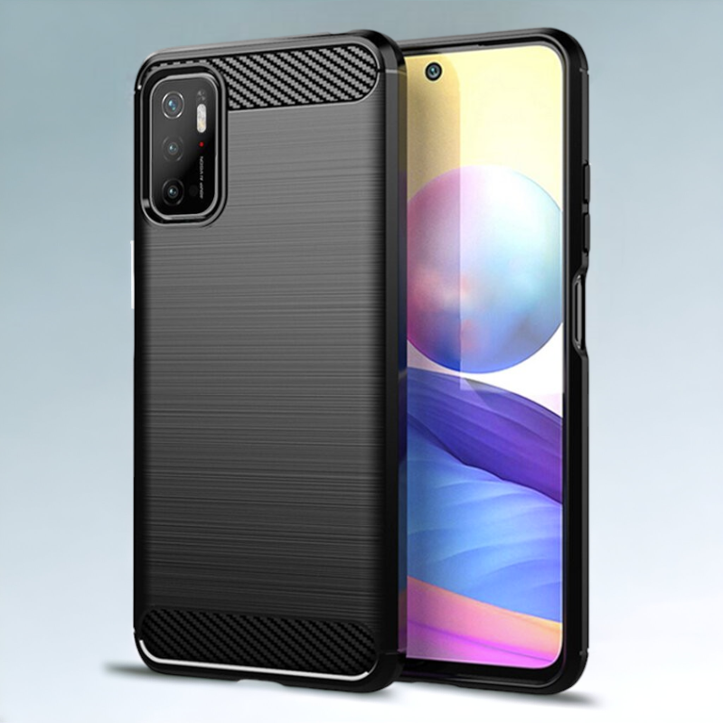 Silikonski ovitek "carbon" za Xiaomi Poco M3 Pro 5G - Črna – Techsuit – Črna / TPU silikon