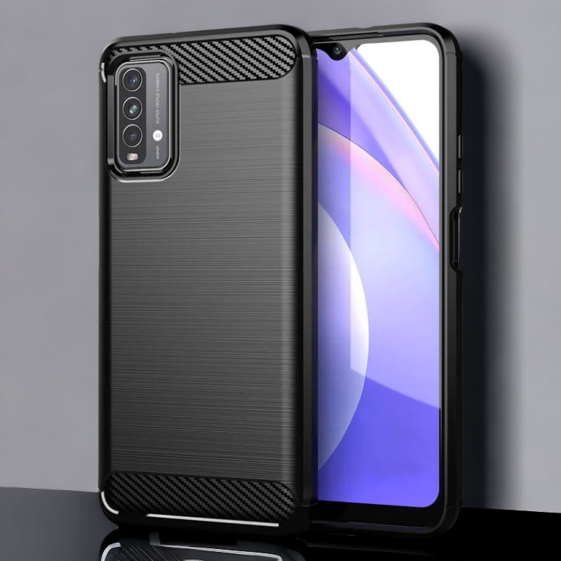 Silikonski ovitek "carbon" za Xiaomi Redmi 9T - Črna – Techsuit – Črna / TPU silikon