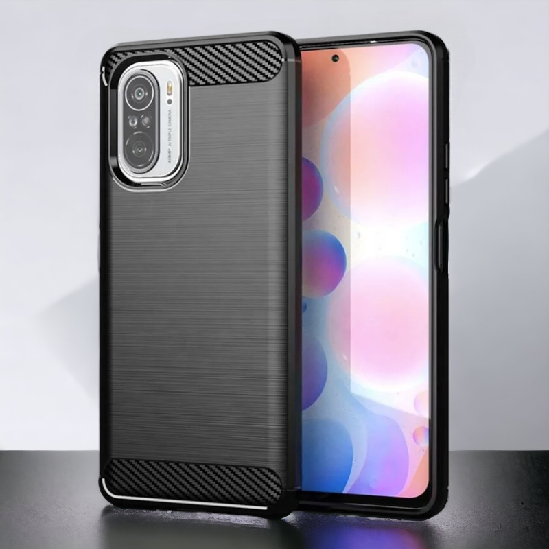 Silikonski ovitek "carbon" za Xiaomi Mi 11i - Črna – Techsuit – Črna / TPU silikon