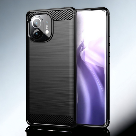 Silikonski ovitek "carbon" za Xiaomi Mi 11 - Črna – Techsuit – Črna / TPU silikon