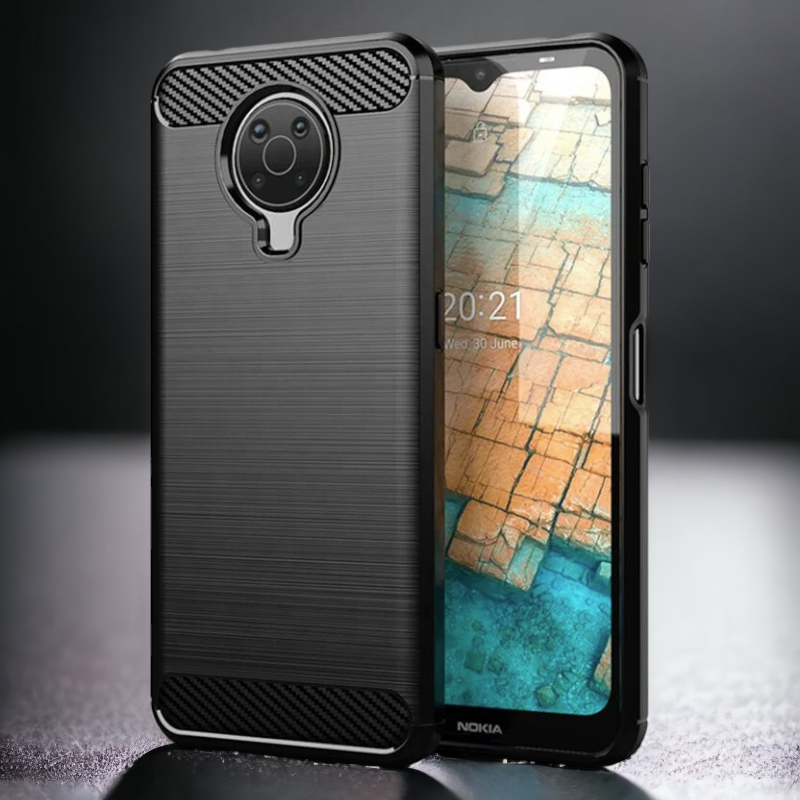 Silikonski ovitek "carbon" za Nokia G10 - Črna – Techsuit – Črna / TPU silikon