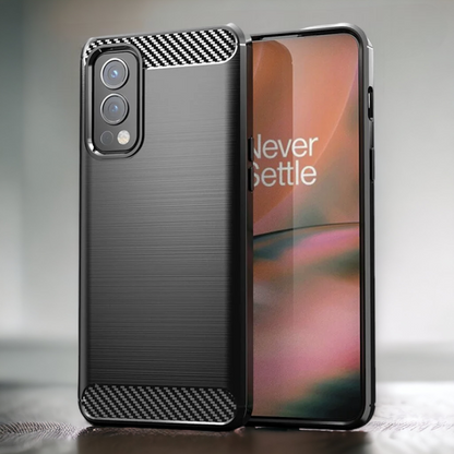 Silikonski ovitek "carbon" za OnePlus Nord 2 5G - Črna – Techsuit – Črna / TPU silikon