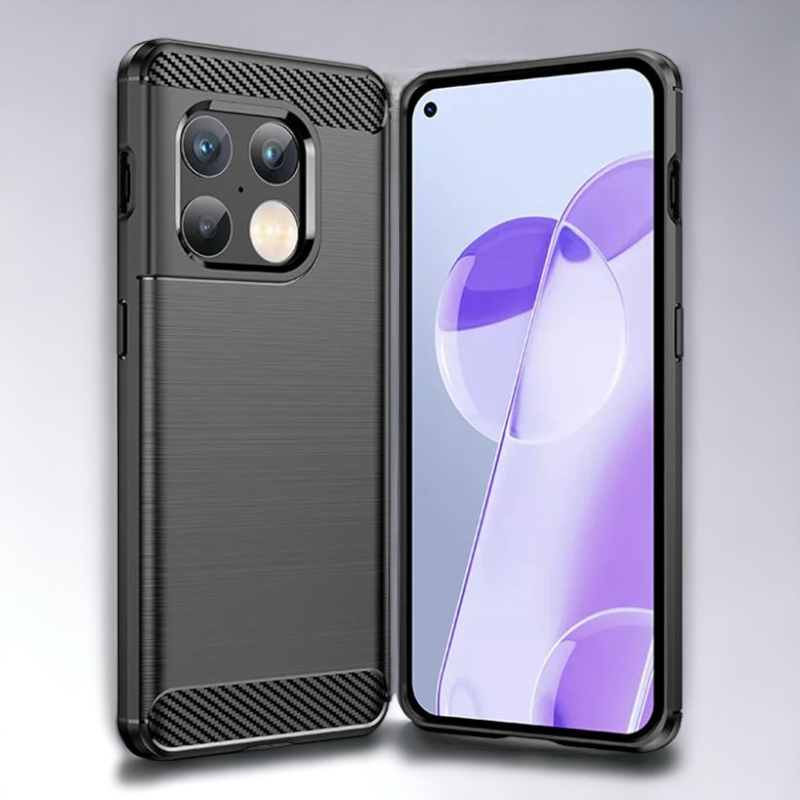 Silikonski ovitek "carbon" za OnePlus 10 Pro 5G - Črna – Techsuit – Črna / TPU silikon