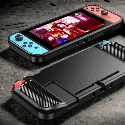 Silikonski ovitek "carbon" za Nintendo Switch - Črna – Techsuit – Črna / TPU silikon