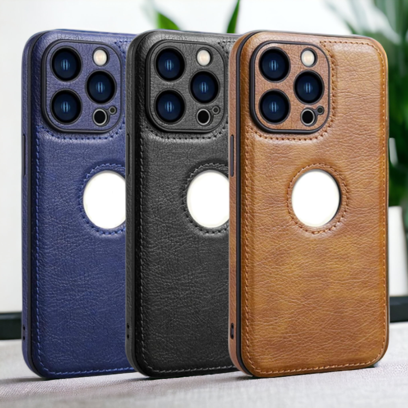 Ovitek "Leather" za iPhone 12/12 Pro – Infostyle – Črna / Umetno usnje + TPU silikon