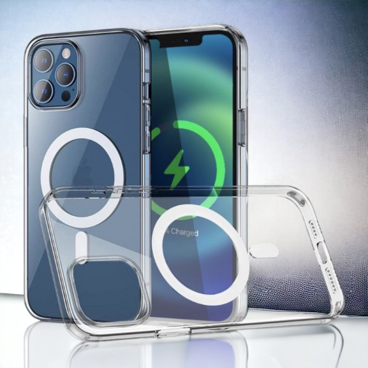 Silikonski ovitek "Magsafe" za iPhone 14 Plus/15 Plus – Infostyle – Prozorna / TPU silikon