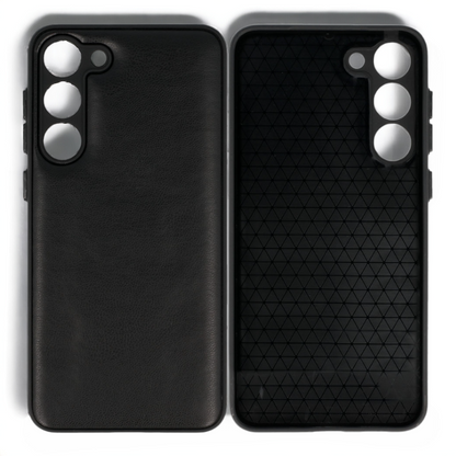 Silikonski ovitek "Smooth Leather 3D" za Samsung Galaxy S23 - črna – Infostyle