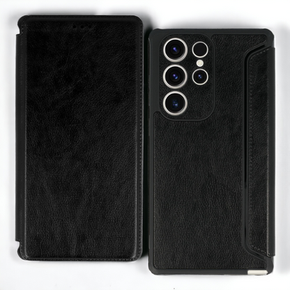 Preklopna torbica "Razor Leather" za Xiaomi Redmi Note 11s – Infostyle – Črna / Ekološko usnje + TPU silikon