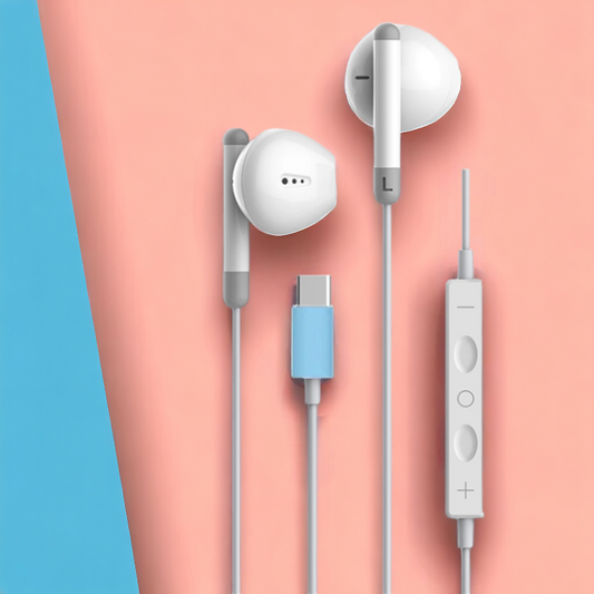 Žične slušalke "SMS-CJ22" USB C - Bela – Somostel – Bela