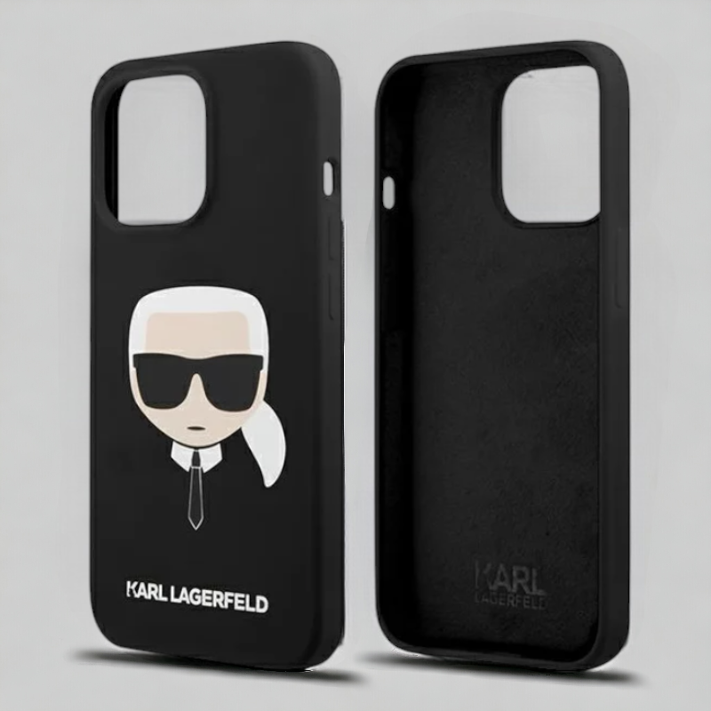 Ovitek Karl Lagerfeld "Karl's Head - black" za iPhone 13/13 Pro (KLHCP13LSLKHBK)