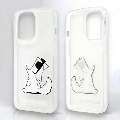 Silikonski ovitek Karl Lagerfeld "Choupette" za iPhone 13 Pro Max/12 Pro Max (KLHCP13XCFNRC)