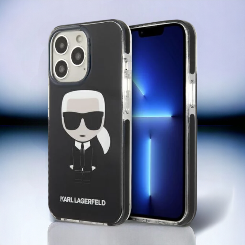 Ovitek Karl Lagerfeld "Karl" za iPhone 13 Pro Max/12 Pro Max (KLHCP13XTPEIKK) – Črna / TPU silikon