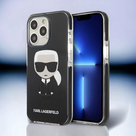 Ovitek Karl Lagerfeld "Karl" za iPhone 13 Pro Max/12 Pro Max (KLHCP13XTPEIKK) – Črna / TPU silikon