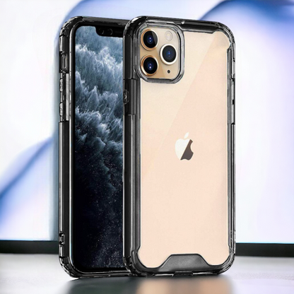 Silikonski ovitek "Acrylic" za iPhone 13 Pro - black – Infostyle – Črna / PC + TPU silikon