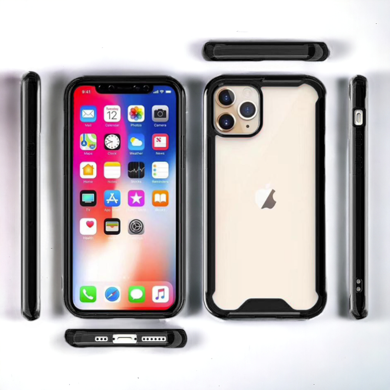 Silikonski ovitek "Acrylic" za iPhone 13 Pro - black – Infostyle