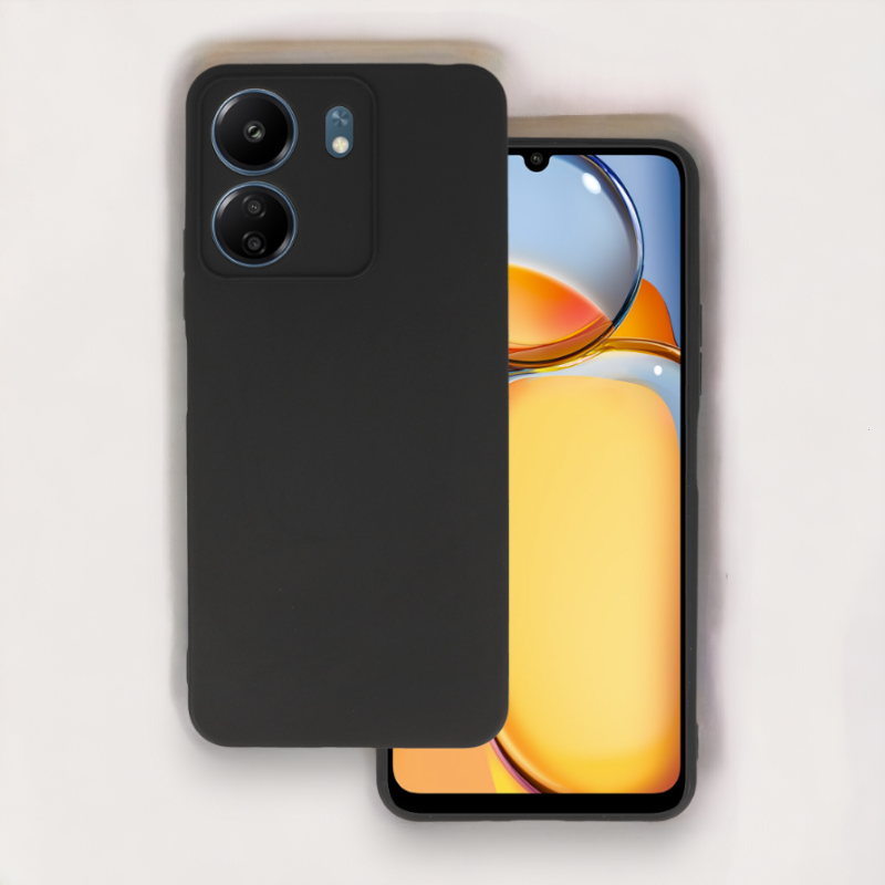 Silikonski ovitek "matt" za Redmi 13C - Črna – Infostyle – Črna / Silikon