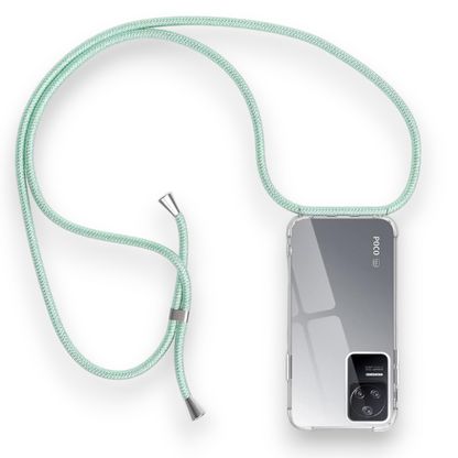 Silikonski ovitek z vrvico za Xiaomi Poco F4 5G – Infostyle – Svetlo zelena / Silikon