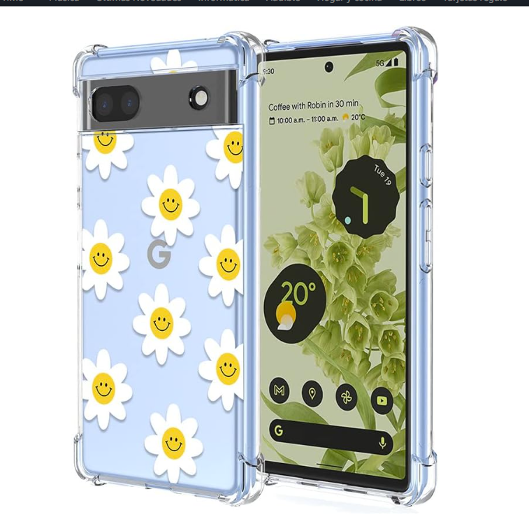 Silikonski ovitek "Sun Flower" za Google Pixel 6a – Infostyle – Prozorna / TPU silikon