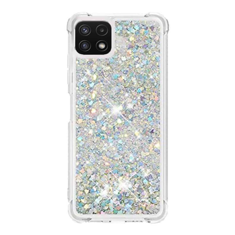 Silikonski ovitek "Floating Glitter" za Samsung Galaxy A22 5G – Infostyle – Prozorna / TPU silikon