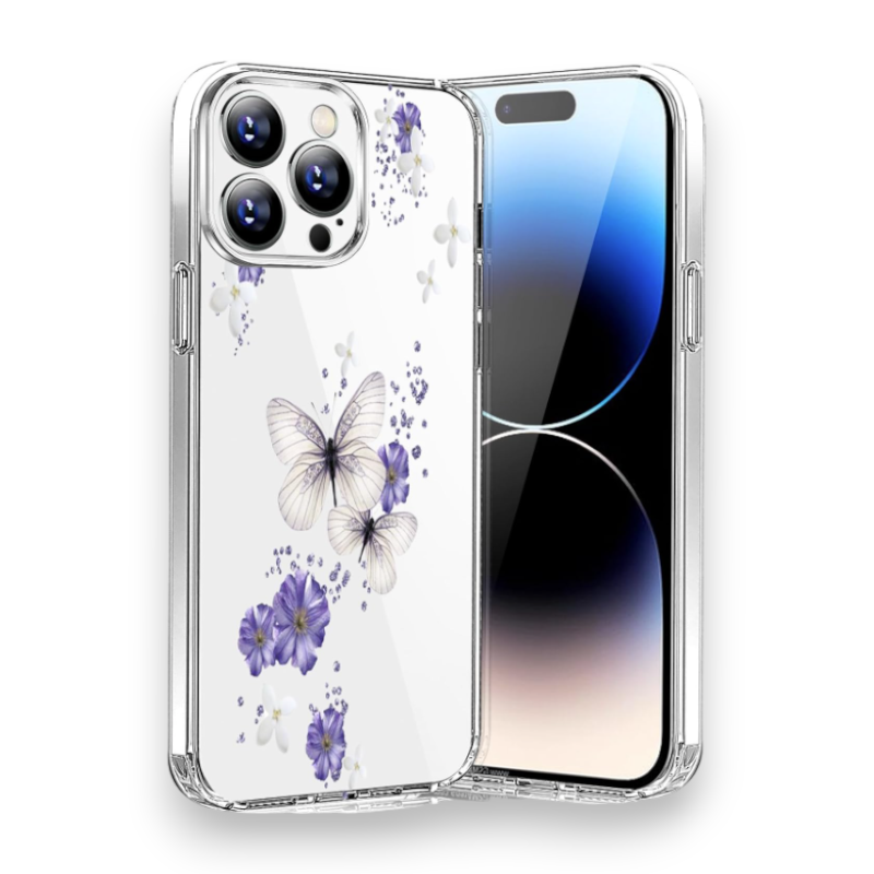 Silikonski ovitek "Butterfly" za iPhone 15 Pro – Infostyle – Vijolična / TPU silikon