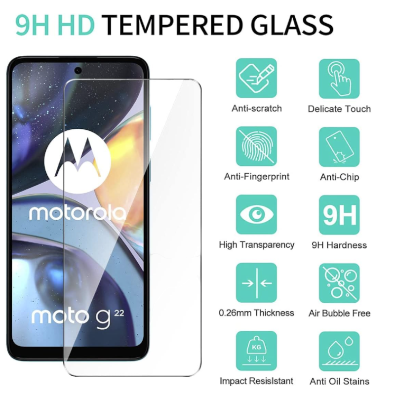 Komplet 2x silikonski ovitek + 2x zaščitno steklo za Motorola Moto G22 4G – Infostyle