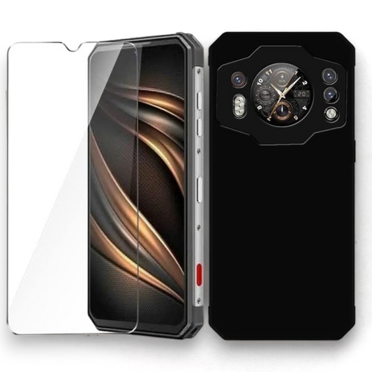 Komplet silikonski ovitek + zaščitno steklo za Oukitel WP21 – Infostyle – Črna / TPU silikon