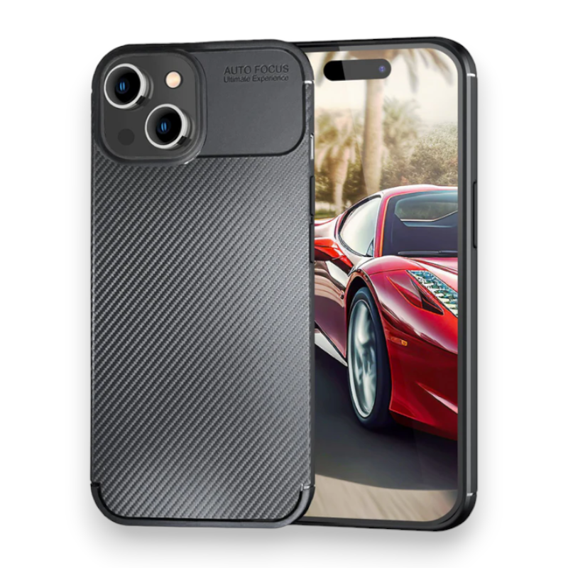 Ovitek "Carbon Nalia" za iPhone 15 – Črna / TPU silikon