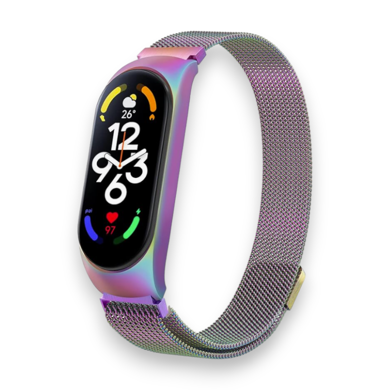 Kovinski pašček "Rainbow Metal" za Xiaomi Mi Band 7 – Infostyle – Roza