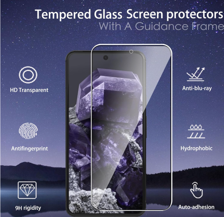 Komplet 2 zaščitnih stekel in 2 zaščitni stekli za kamero za Google Pixel 8 – Infostyle