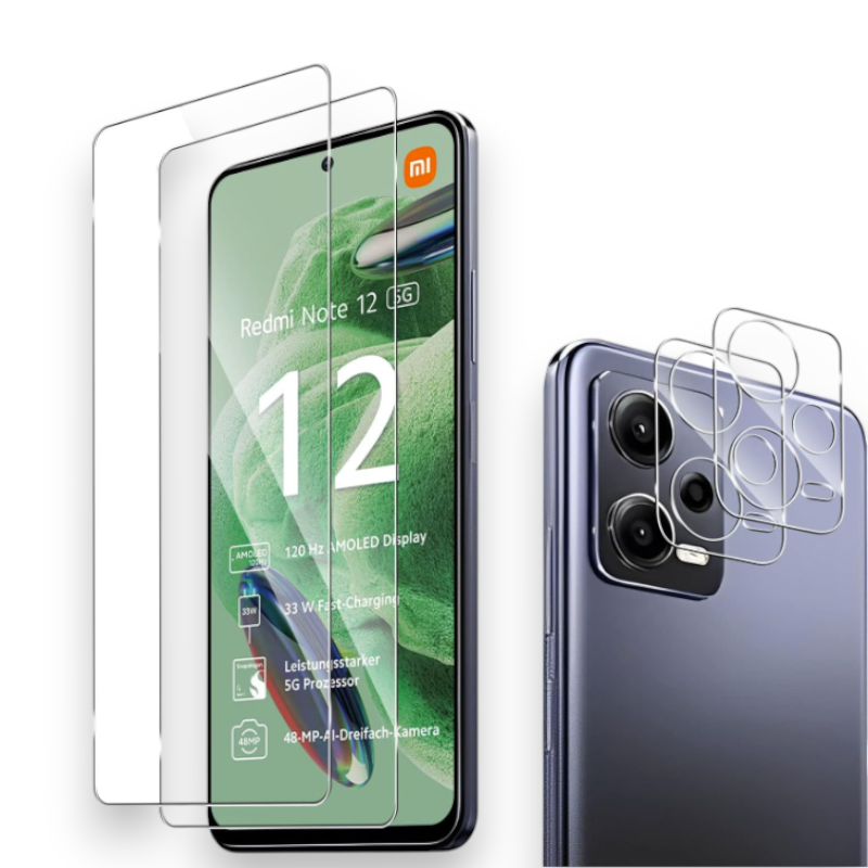 Komplet 2 zaščitnih stekel in 2 zaščitni stekli za kamero za Xiaomi Redmi Note 12 5G / Poco X5 5G – Infostyle