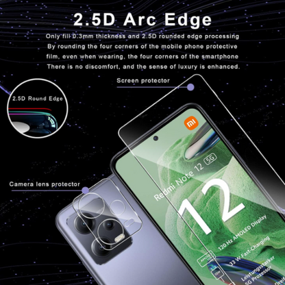 Komplet 2 zaščitnih stekel in 2 zaščitni stekli za kamero za Xiaomi Redmi Note 12 5G / Poco X5 5G – Infostyle