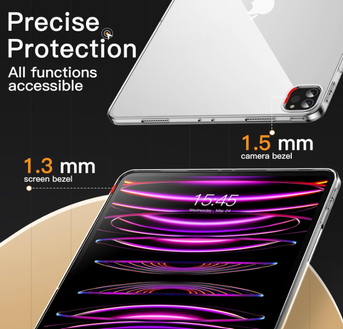 Silikonski ovitek "Slim Shockproof" za tablični računalnik Apple iPad Pro 12.9" 2022/2021 (6th/5th gen.) – JETech