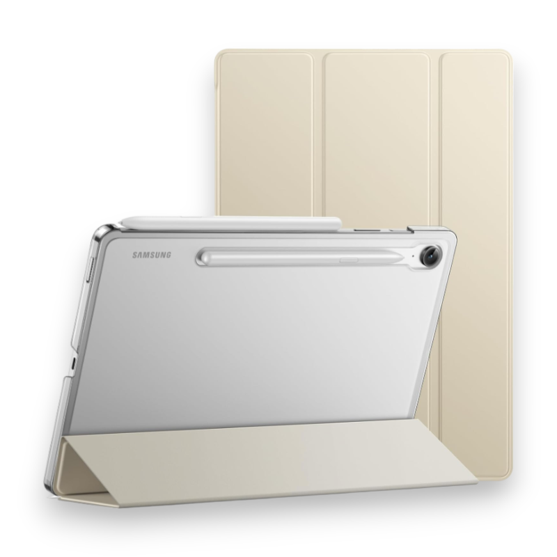 Preklopna torbica "Translucent" za tablični računalnik Samsung Galaxy Tab S9 Fe 10.9" – JETech – Črna / PC + mikrovlakna