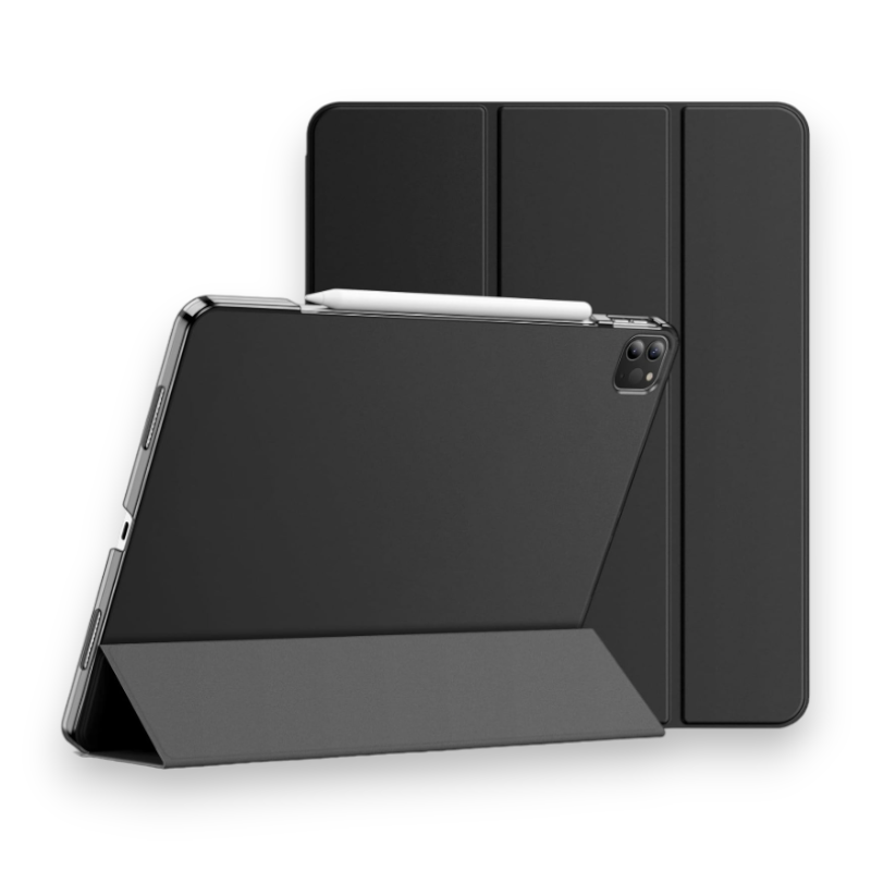 Preklopna torbica za tablični računalnik Apple iPad Pro 12.9 6th, 5th gen, (2022, 2021) – JETech – Črna / Umetno usnje +