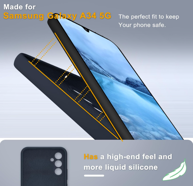 Komplet silikonski ovitek + 2x zaščitno steklo za Samsung Galaxy A34 5G – Yenapoon