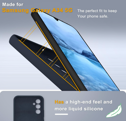 Komplet silikonski ovitek + 2x zaščitno steklo za Samsung Galaxy A34 5G – Yenapoon