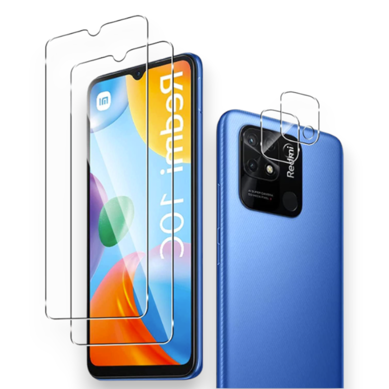 Komplet 2 zaščitnih stekel in 3 zaščitna stekla za kamero za Xiaomi Redmi 10C/ Poco C40 – Infostyle