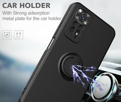 Komplet silikonski ovitek z ringom + 2 zaščitni stekli za Xiaomi Redmi Note 11/11s 4G – Infostyle – Bela / TPU silikon