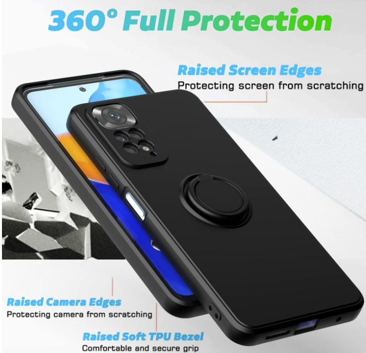 Komplet silikonski ovitek z ringom + 2 zaščitni stekli za Xiaomi Redmi Note 11/11s 4G – Infostyle